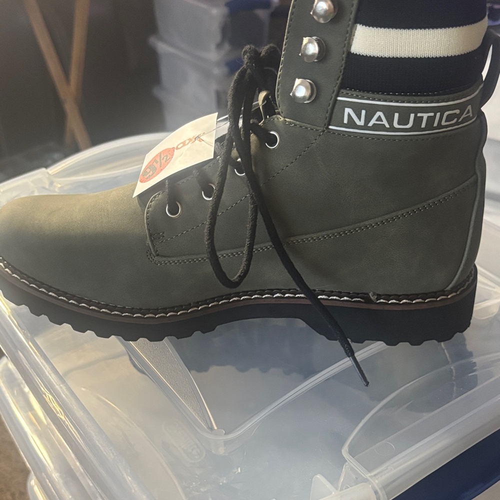 Nautica Men's Olive Lace-Up Boots